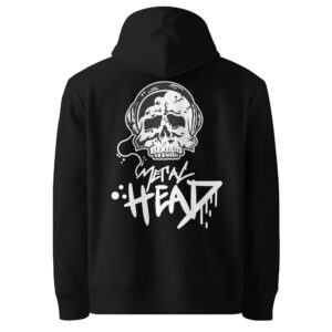 Skull using headphone – Unisex essential eco hoodie