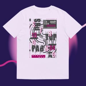 Unstoppable slogan lettering – Unisex organic ribbed neck t-shirt lavender