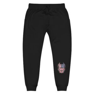 Pitbull face with usa flag – Unisex fleece sweatpants
