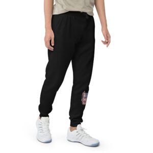Pitbull face with usa flag – Unisex fleece sweatpants 2