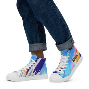 Graffiti Bombing Men’s high top canvas shoes 2