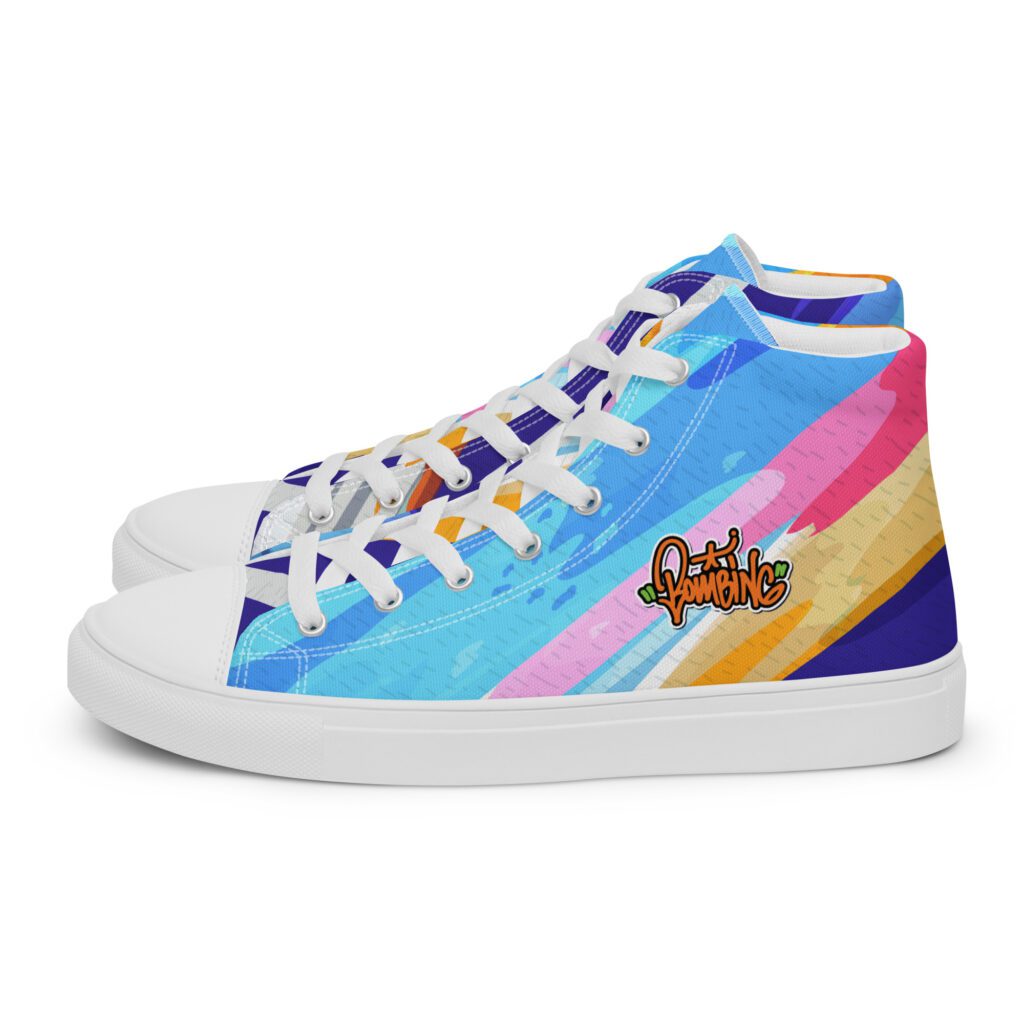 Graffiti Bombing Men’s high top canvas shoes 7