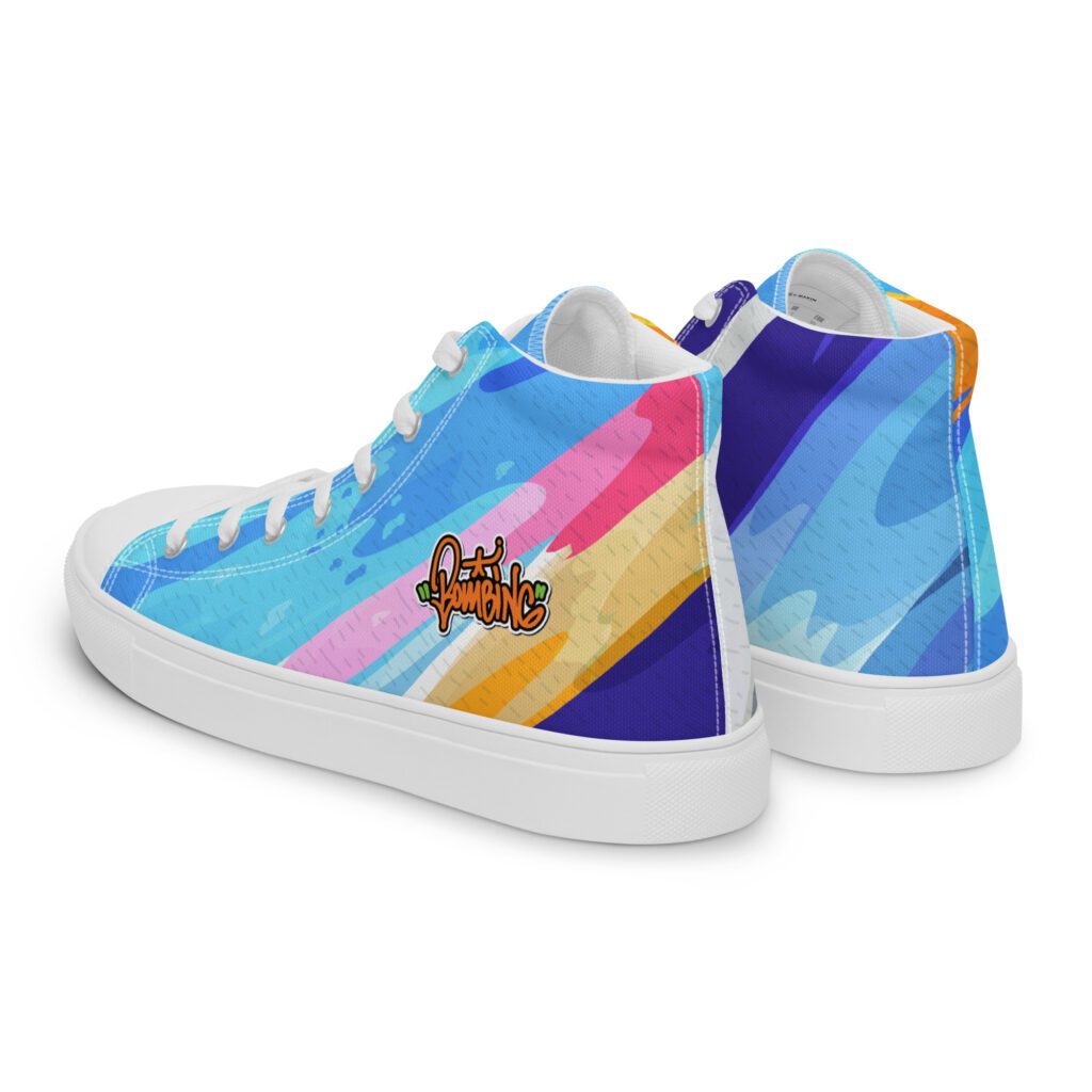 Graffiti Bombing Men’s high top canvas shoes 9