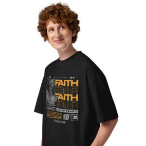 Faith Over Fear Graphic Tee – Organic Unisex Oversized Christian T-Shirt 2