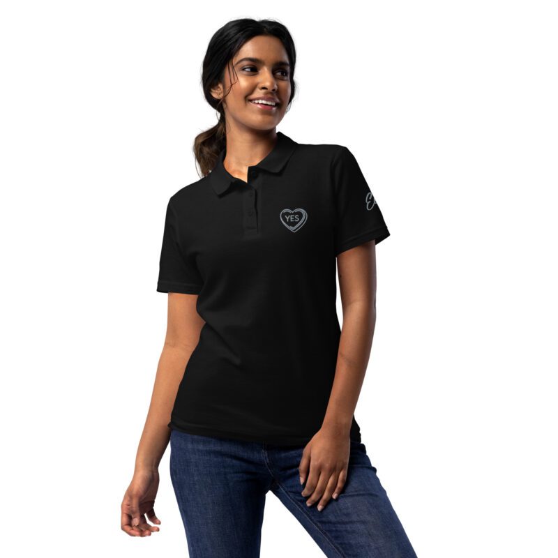 Eva heart with embroidery - Women’s pique polo shirt 2