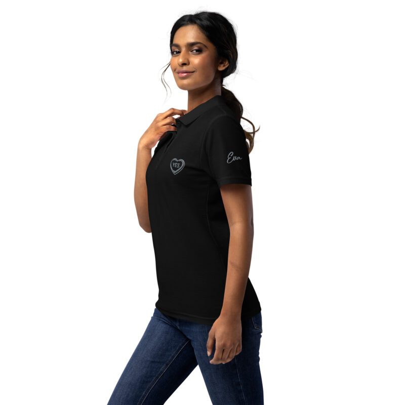 Eva heart with embroidery - Women’s pique polo shirt 6