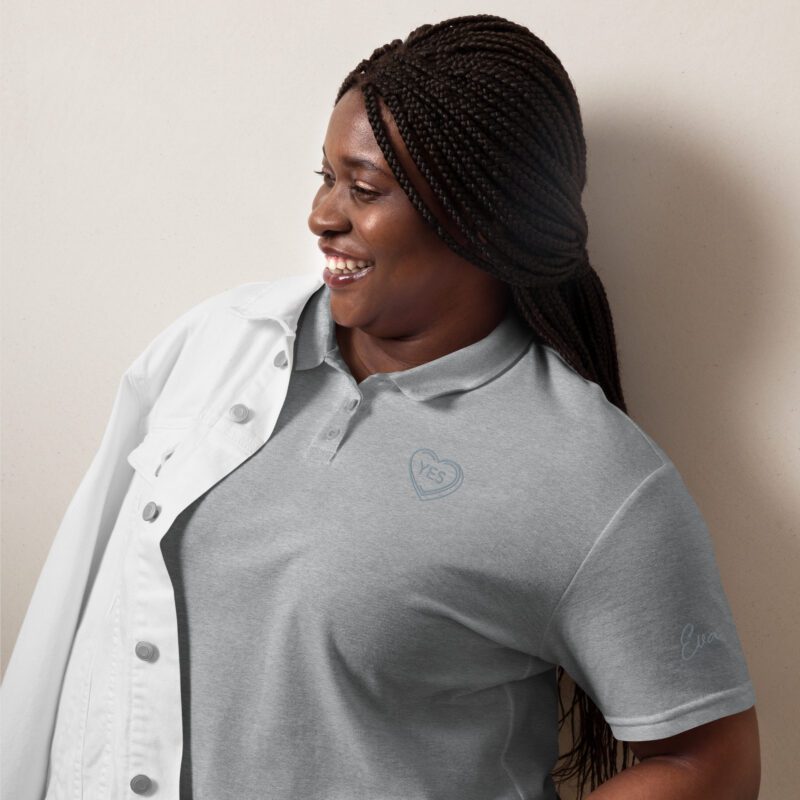 Eva heart with embroidery - Women’s pique polo shirt 3