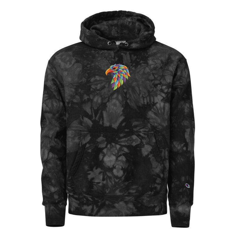 Eagle head mascot - Unisex Champion tie-dye hoodie