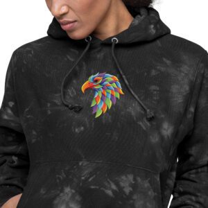 Eagle head mascot - Unisex Champion tie-dye hoodie