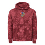 Eagle head mascot - Unisex Champion tie-dye hoodie