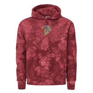 Eagle head mascot - Unisex Champion tie-dye hoodie