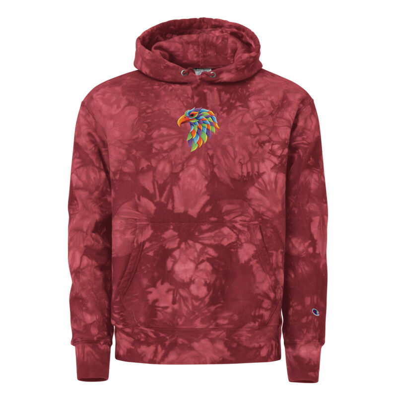 Eagle head mascot - Unisex Champion tie-dye hoodie