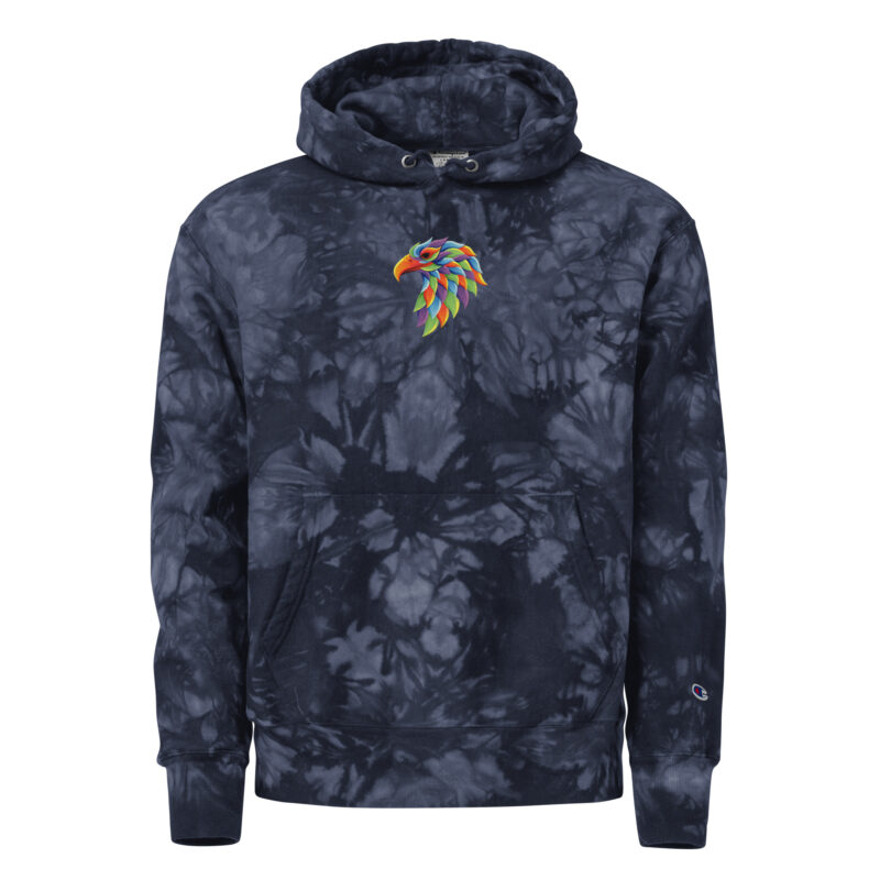 Eagle head mascot - Unisex Champion tie-dye hoodie