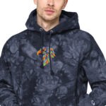 Eagle head mascot - Unisex Champion tie-dye hoodie