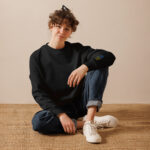 Peace sign with embroidery – Unisex eco sweatshirt 3
