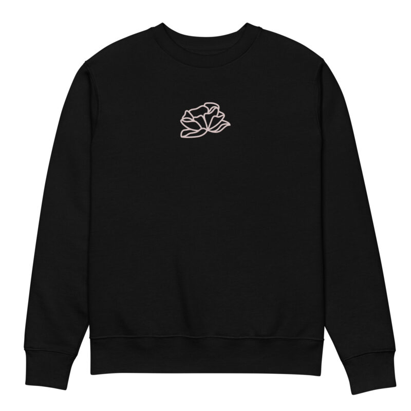 Flower in Misty Rose color with embroidery – Unisex eco sweatshirt Flower in Misty Rose color with embroidery – Unisex eco sweatshirt