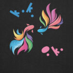 Colourful fish: KK & OK – Unisex staple t-shirt 3