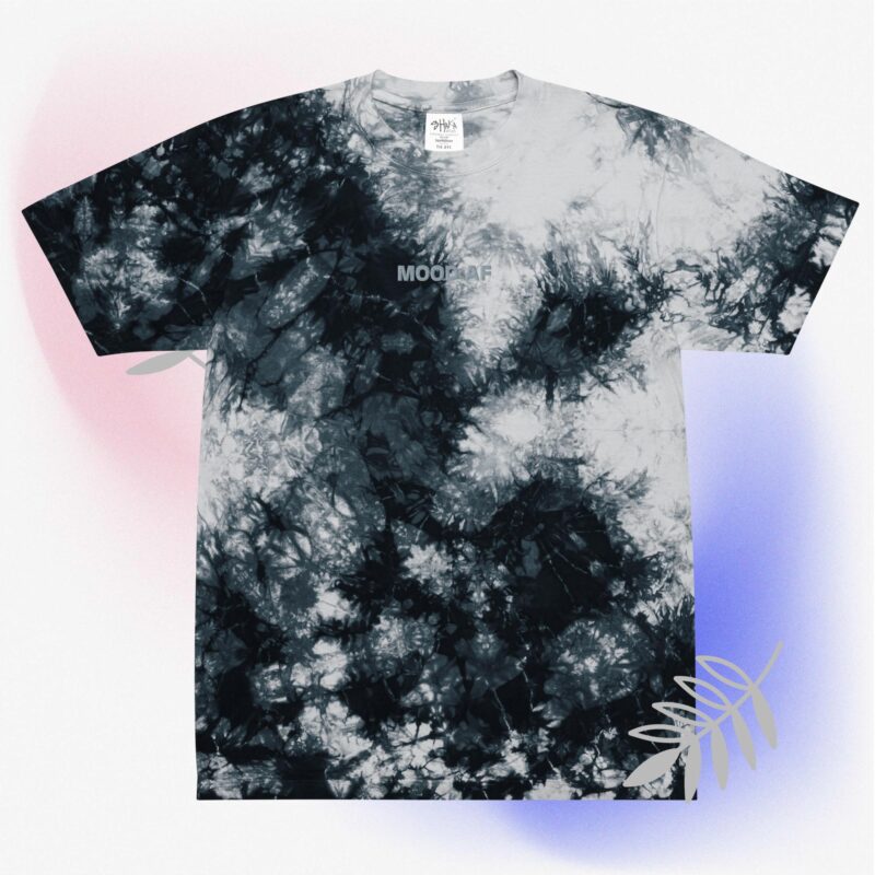 Mood AF – Oversized tie-dye t-shirt with embroidery black