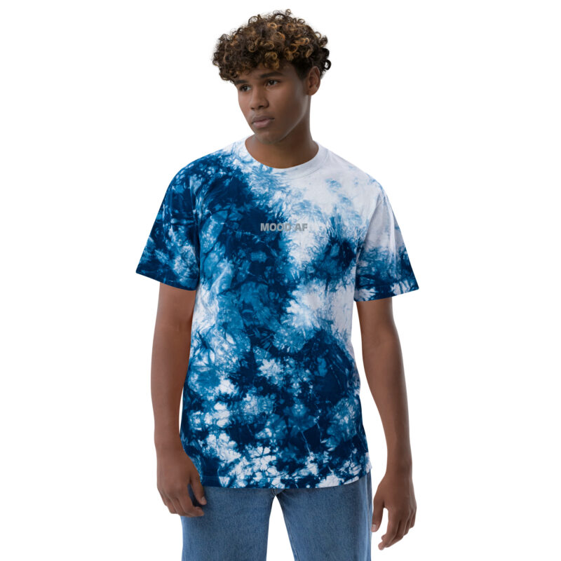 Mood AF – Oversized tie-dye t-shirt with embroidery 6