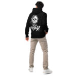 Skull using headphone – Unisex essential eco hoodie 6