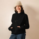 Skull using headphone – Unisex essential eco hoodie 2