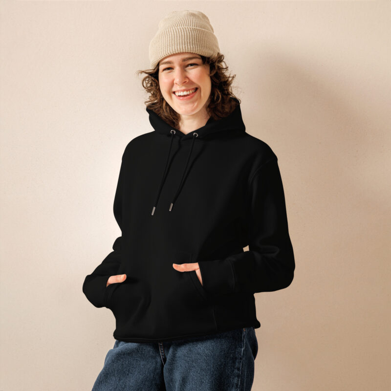 Skull using headphone – Unisex essential eco hoodie 2