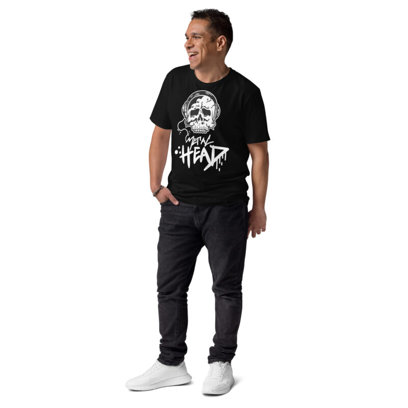 Skull using headphone – Unisex organic cotton t-shirt 7