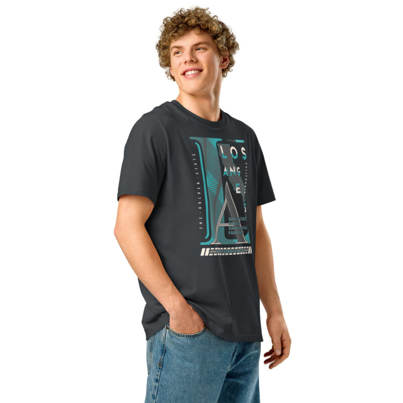 California tropical sunset – Unisex organic ribbed neck t-shirt 12