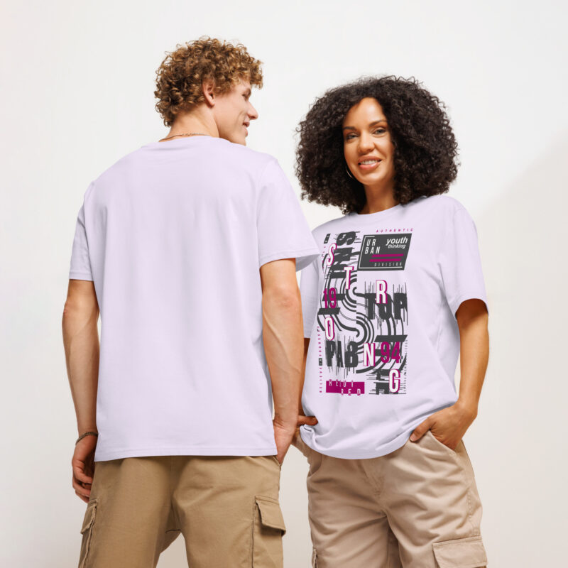 Unstoppable slogan lettering – Unisex organic ribbed neck t-shirt 3