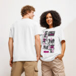 Unstoppable slogan lettering – Unisex organic ribbed neck t-shirt 6