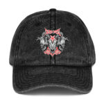 Evil skull with cross – Vintage Cotton Twill Cap with embroidery