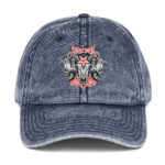 Evil skull with cross – Vintage Cotton Twill Cap with embroidery 9