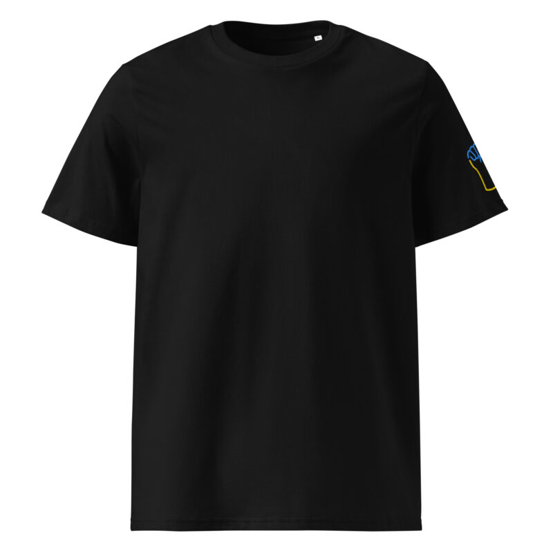 Two-tone fist with embroidery – Unisex organic ribbed neck t-shirt 8