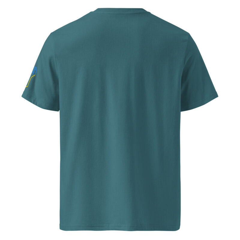 Two-tone fist with embroidery – Unisex organic ribbed neck t-shirt 13
