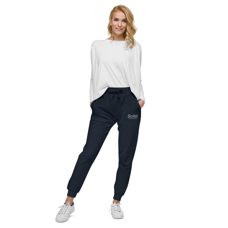 Solld – Unisex fleece sweatpants with embroidery 5