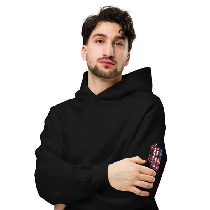Pitbull face with usa flag – Unisex oversized hoodie 5