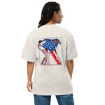 Pit Bull Dog Head with USA Flag – Oversized faded t-shirt 5