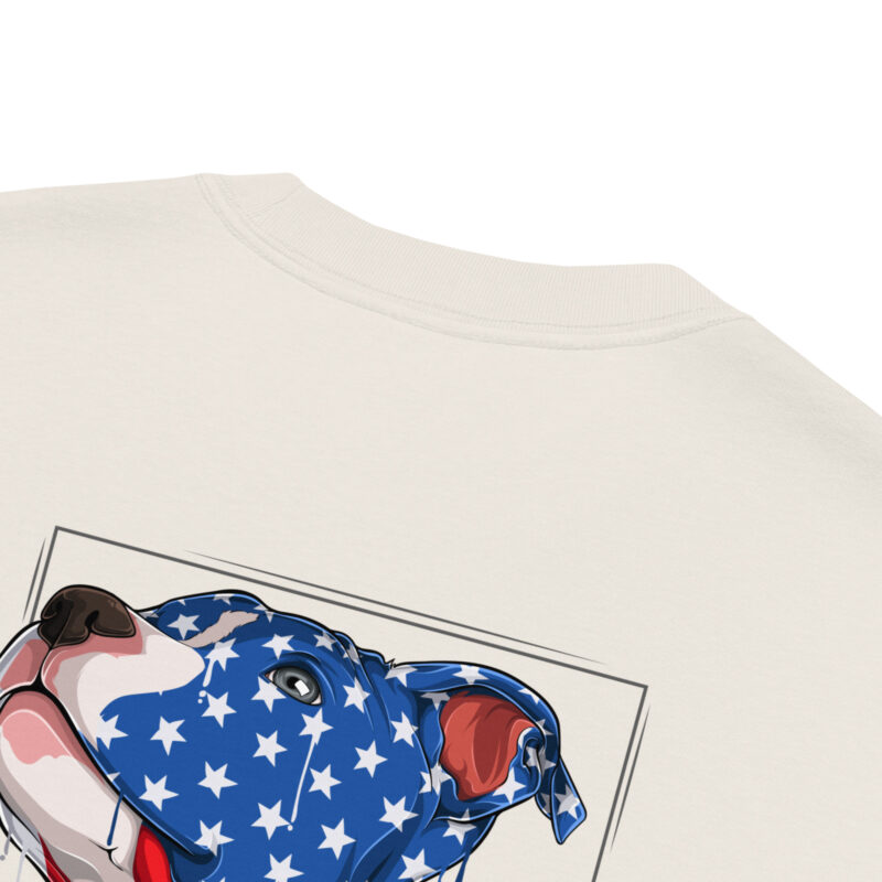 Pit Bull Dog Head with USA Flag – Oversized faded t-shirt 4