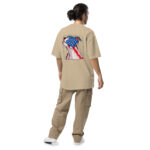 Pit Bull Dog Head with USA Flag – Oversized faded t-shirt 3