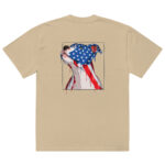 Pit Bull Dog Head with USA Flag – Oversized faded t-shirt 7