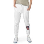 Pitbull face with usa flag – Unisex fleece sweatpants 4