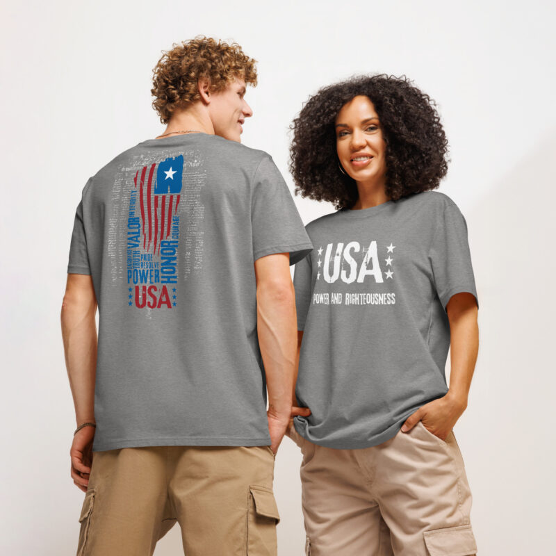 USA Unisex Organic Ribbed T-Shirt 3