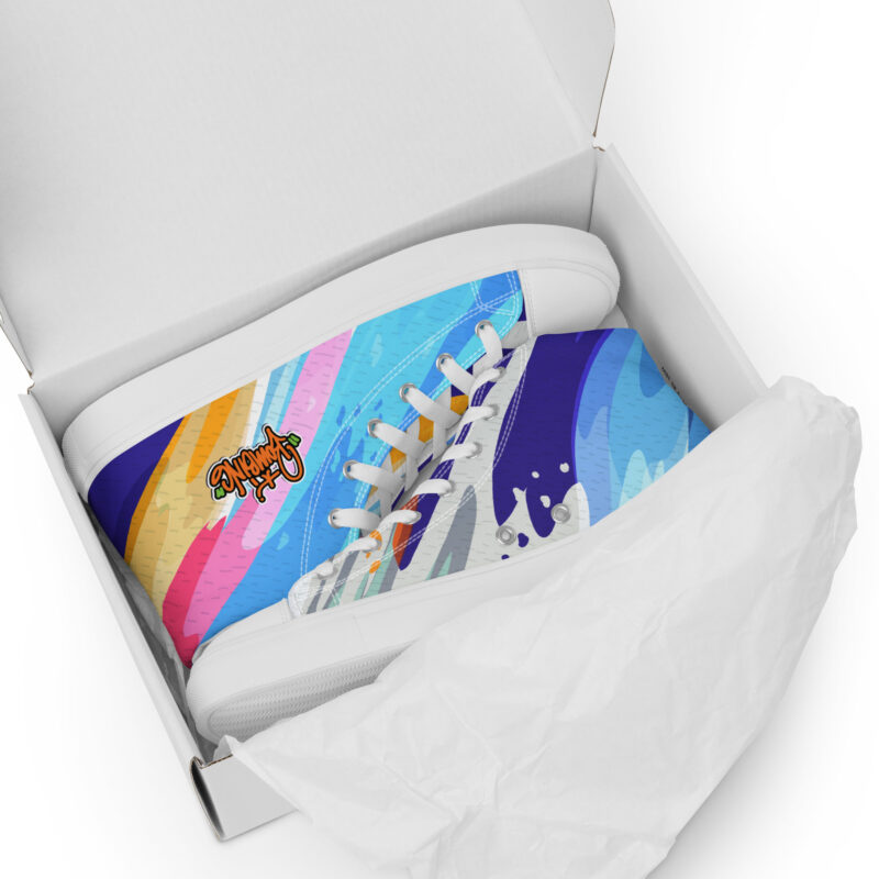 Graffiti Bombing Men’s high top canvas shoes 5