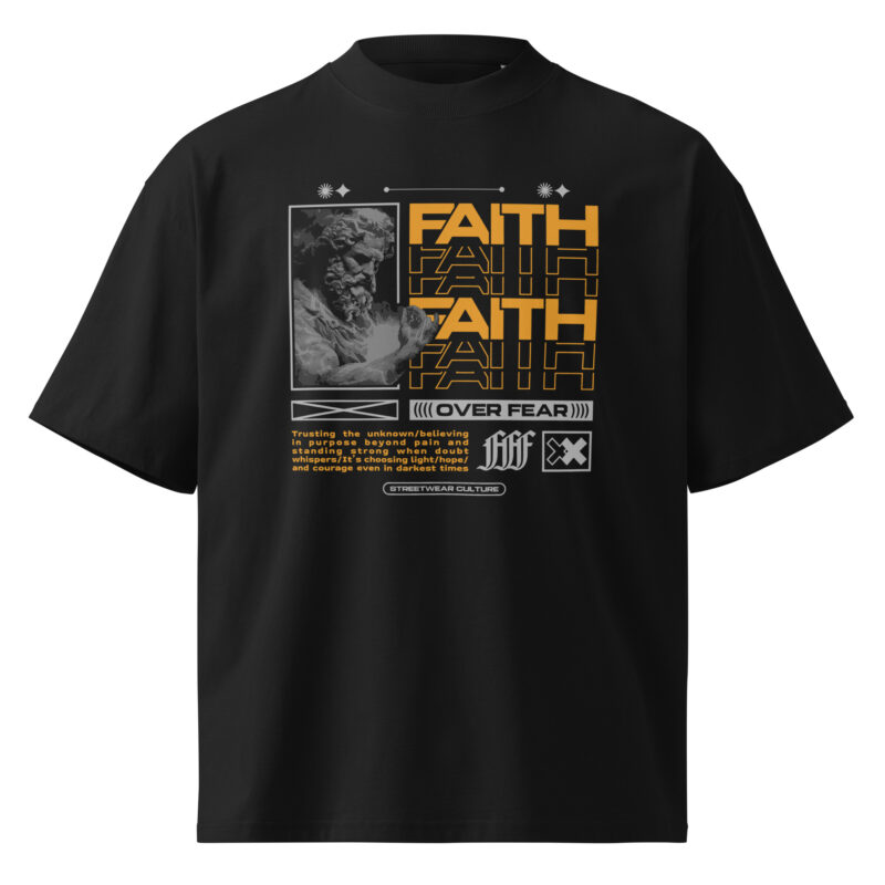 Faith Over Fear Graphic Tee – Organic Unisex Oversized Christian T-Shirt