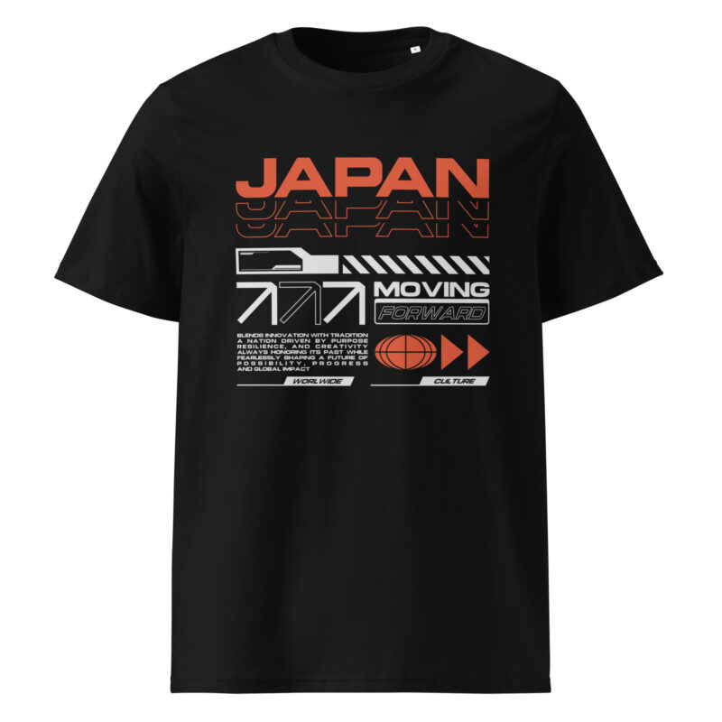 Japan Moving Forward Graphic Tee – Organic Unisex Ribbed Neck T-Shirt