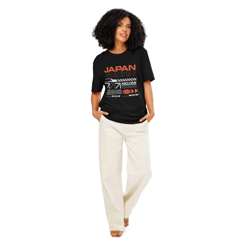 Japan Moving Forward Graphic Tee – Organic Unisex Ribbed Neck T-Shirt 2