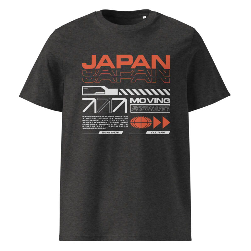 Japan Moving Forward Graphic Tee – Organic Unisex Ribbed Neck T-Shirt 10