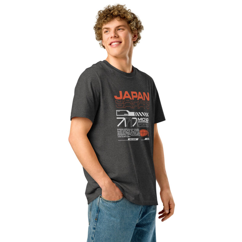 Japan Moving Forward Graphic Tee – Organic Unisex Ribbed Neck T-Shirt 7