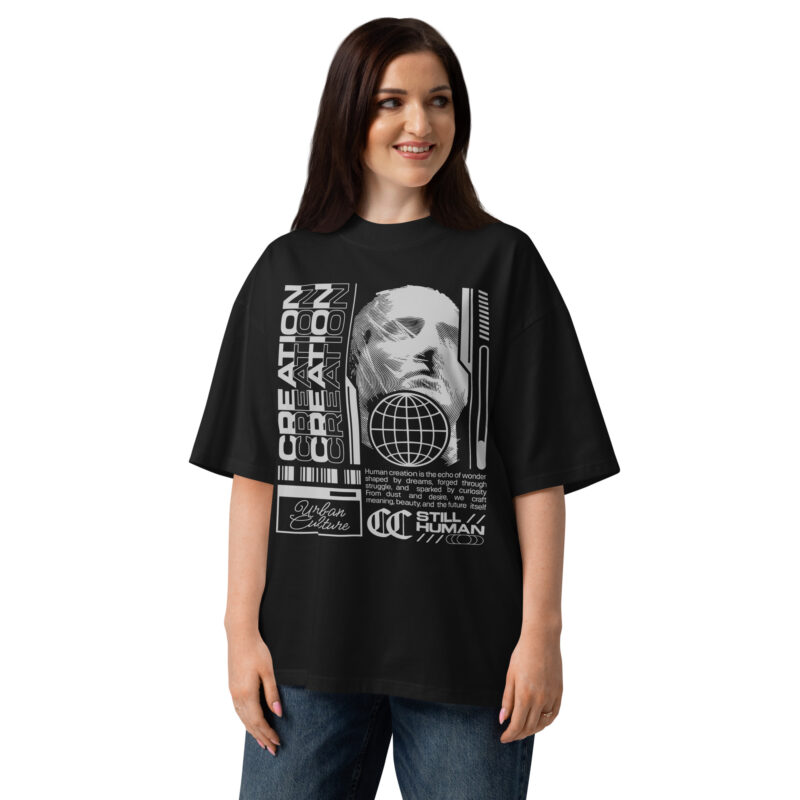 Creation Unisex Organic Oversized High Neck T-shirt 3