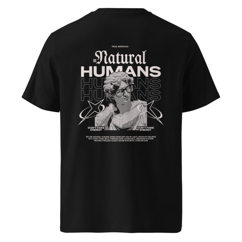 Natural Humans Unisex organic ribbed neck tee